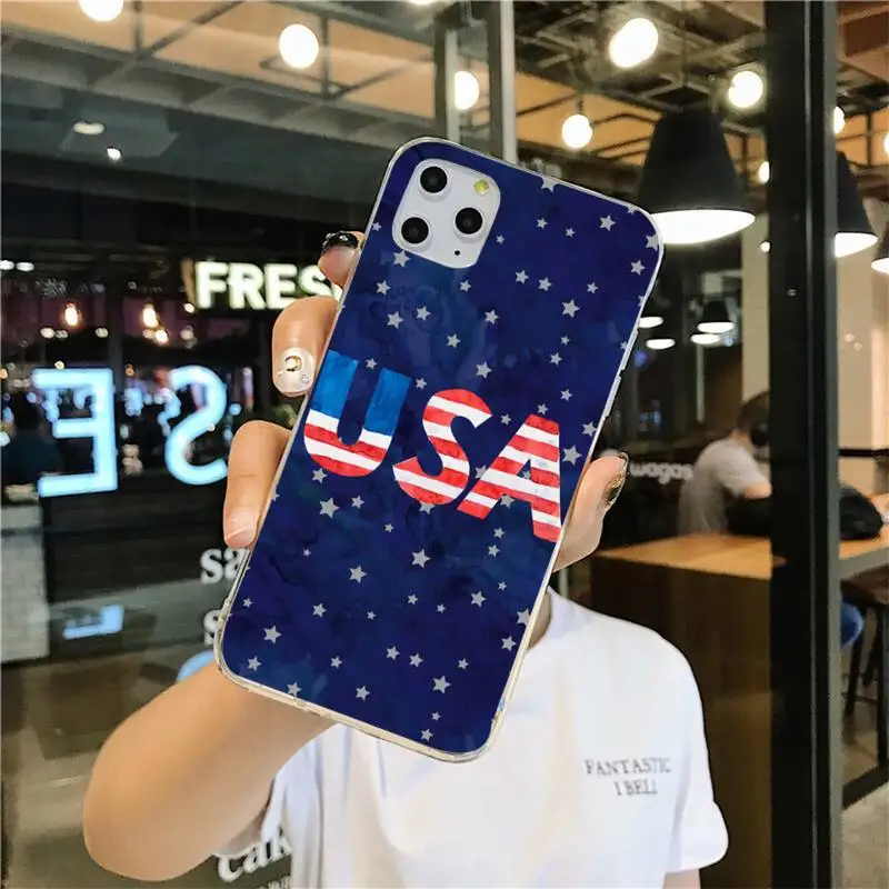 Мягкий силиконовый чехол из ТПУ с американским флагом США для iPhone 11 pro XS MAX 8 7 6 6S Plus