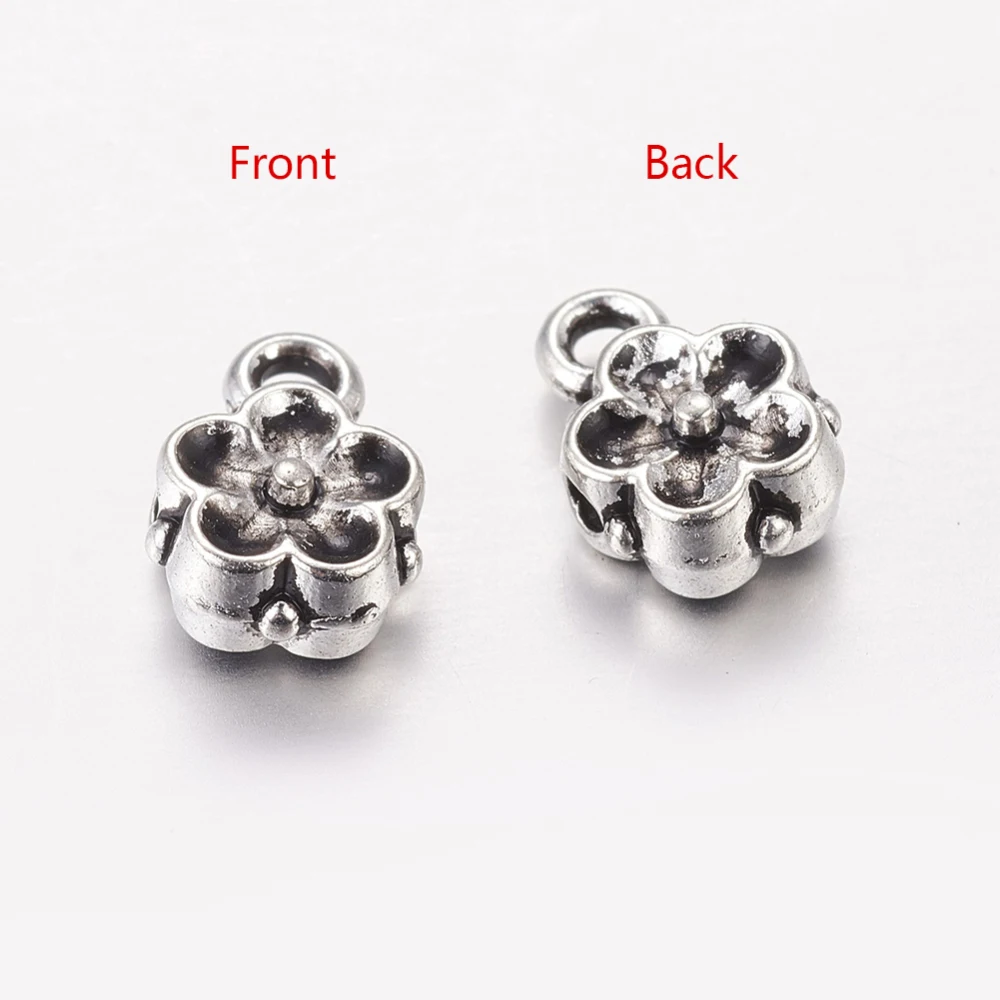 

100pc Tibetan Style Flower Hanger Links Alloy Bail Beads Cadmium Free & Nickel Free & Lead Free Antique Silver 8x6x4mm Hole: 1mm