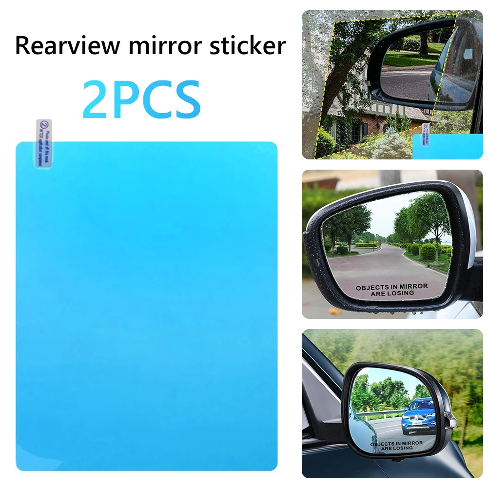 

200x175mm Window Protective Films + Door Side Mirror Decals Anti Fog Small Car Side for Outdoor Personal Car Ornaments