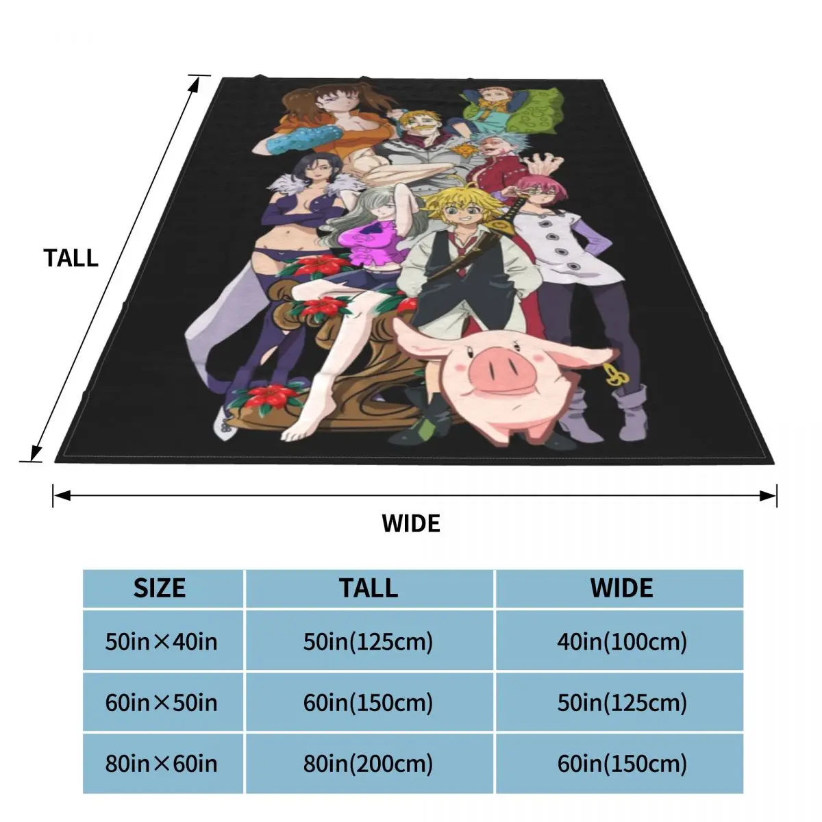 

The Seven Deadly Sins Blanket Flannel All Season Escanor Multi-function Ultra-Soft Throw Blanket for Home Couch Plush Thin Quilt