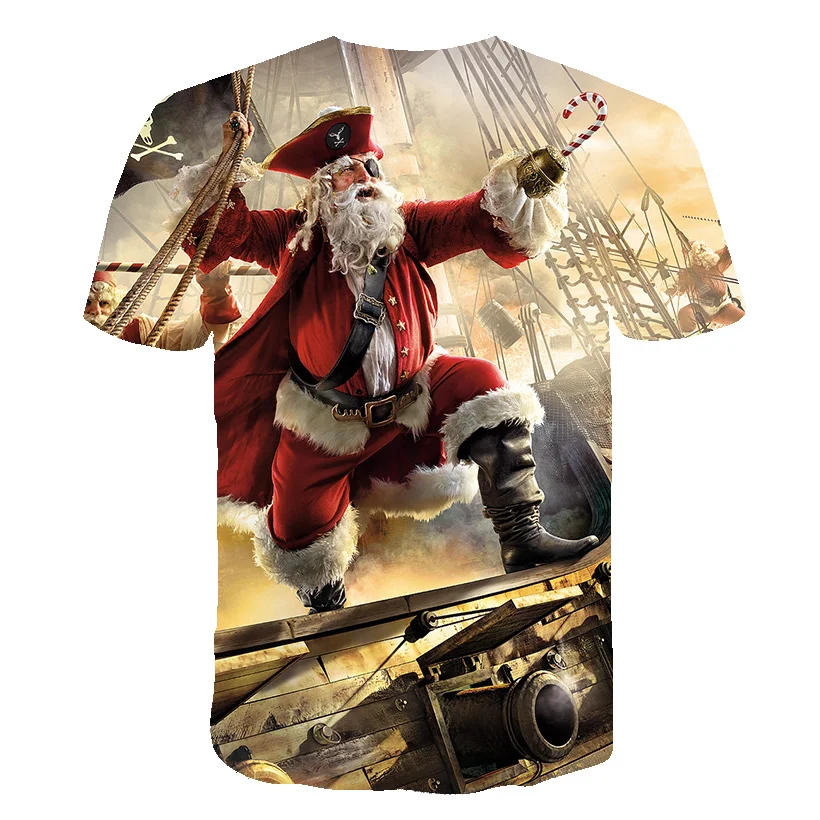 

2021 new Wild Trend Merry Christmas T-Shirt Kids 3D Cartoon Sports Boy Girl Harajuku Cute T-Shirt O-Neck Baby Casual Tops