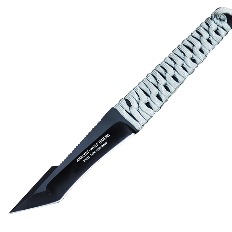 

Fixed Blade Knife-outdoor Straight Knife Field Hunting Tactical Survival Mountaineering Hunting Tool Send Blade Sheath and Rope