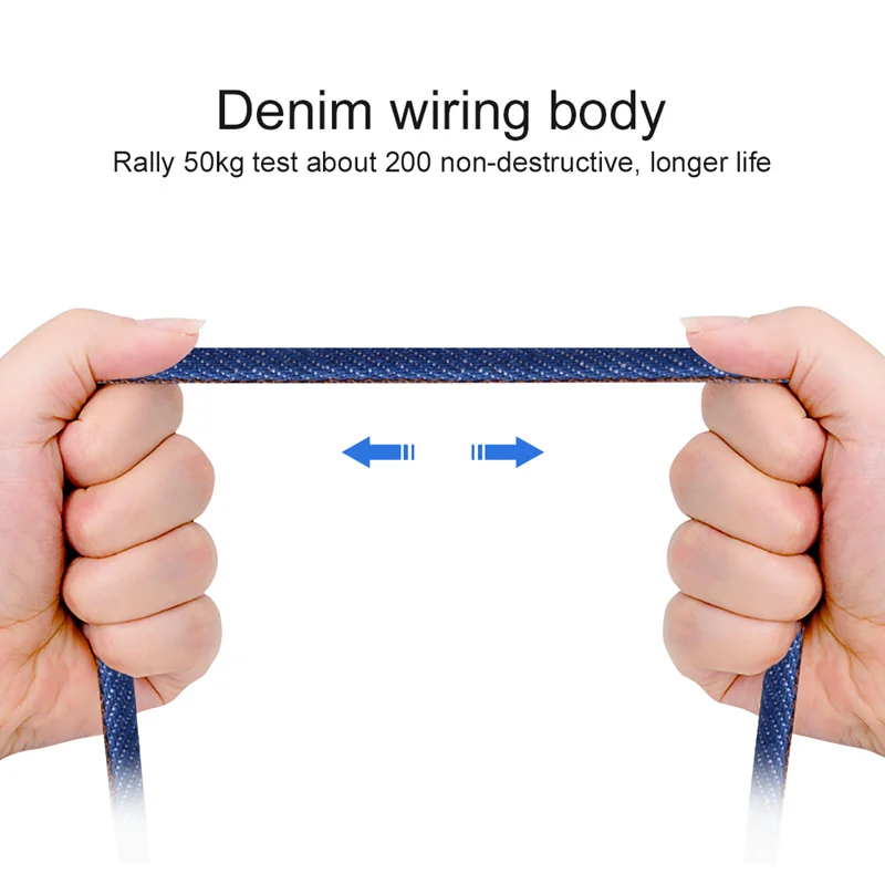 

NOHON USB Cable Denim Cowboy Micro USB Type C Fast Charging USB C Data Cord for Samsung S10 Xiaomi Mi Huawei Charger Phone Cable