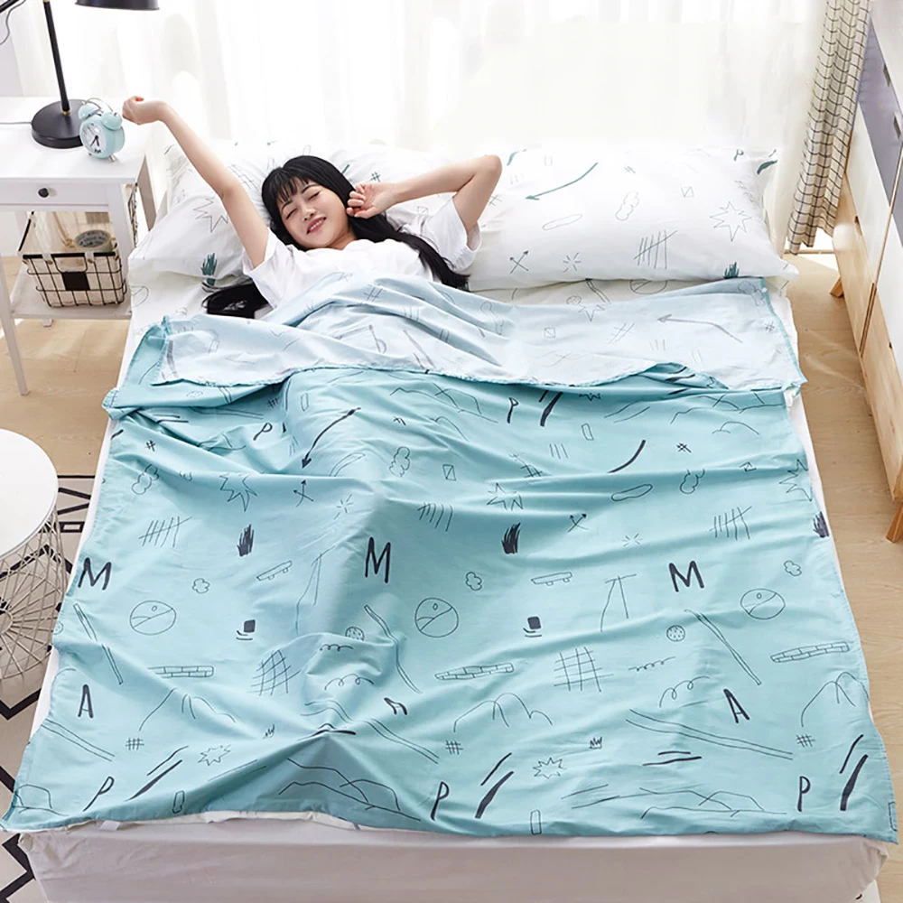 Устойчивый к пятнам хлопковый туристический спальный мешок мультяшный для