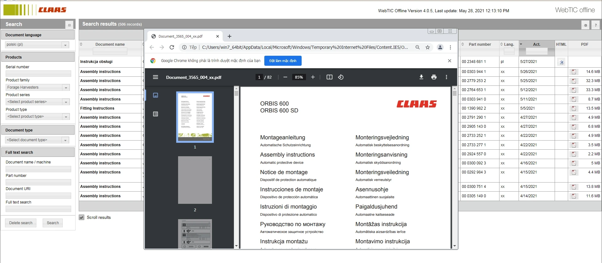 WebTIC технический информационный центр для Claas [06 2021] на нескольких языках|keygen|keygen