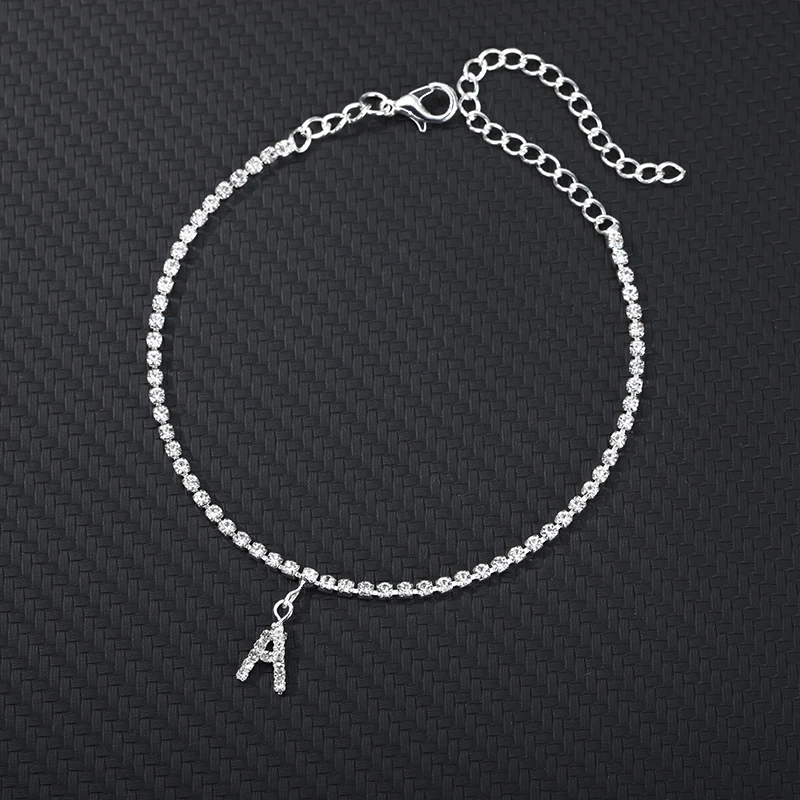 

Crystal Zircon Initial Letter Ankle Bracelet Alphabet Anklets for Women Foot Chain Beach Leg Bracelets Boho Jewelry