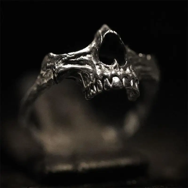 

Gothic Punk Men's Black Skull Ring Hiphop 316L Stainless Steel Ring Motorcycle Band Biker Party Fashion Jewelry Male Bijoux
