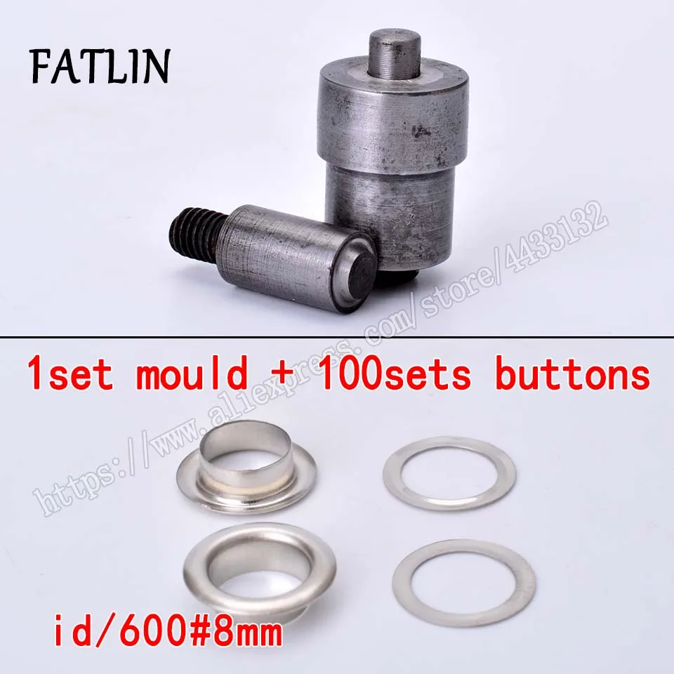 8mm mold and button 1 комплект прессформы 100 наборы металлический глазок с отверстиями инструмент с люверсами для кожи DIY Скрапбукинг обувь Пояс крышка сумка Одежда - Цвет: 8mm mold and button