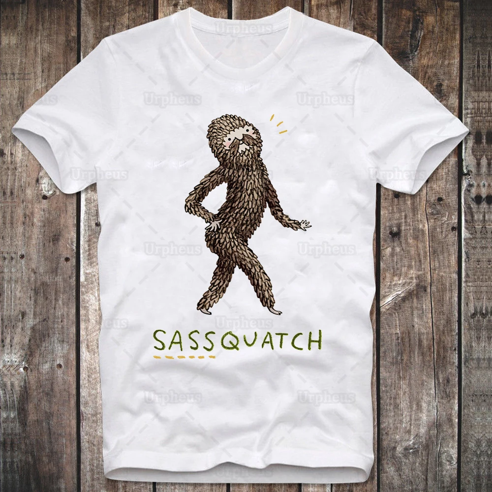 100% Cotton Funny Sassquatch Tshirt Myth Snowman Shirt Bigfoot Sasquatch Summer Top Tees | Мужская одежда