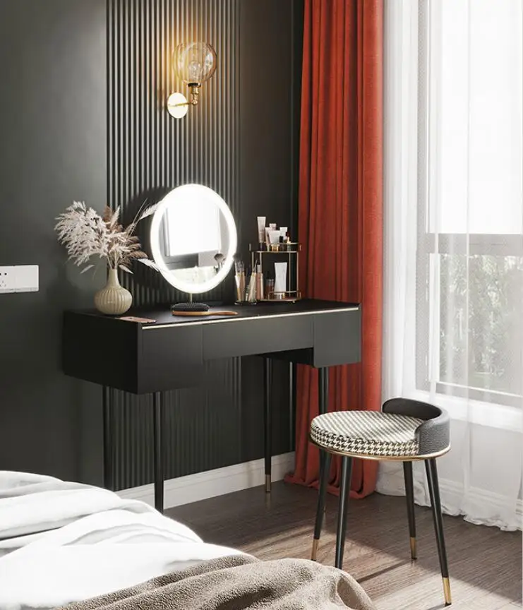 

Light luxury dressing table bedroom rock board makeup table nordic modern minimalist dressing table net red ins wind