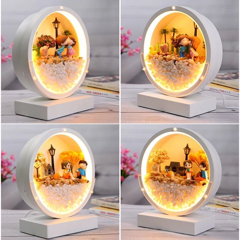 

Dried Flower LED Night Light Statue USB Charging with Cable Bedroom Decor Gift Touch Night Bedside Lamp Home Decor DFDS8