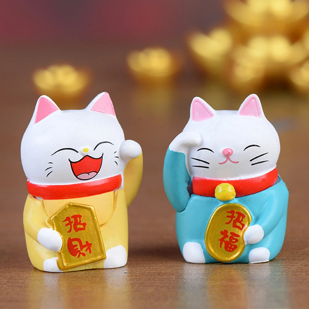 4 шт. миниатюрные статуи с изображением котов пейзаж украшение для сада бонсай