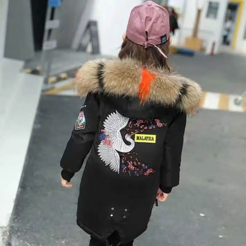 Куртка для девочек осенне зимнее теплое хлопковое пальто Модное детское с