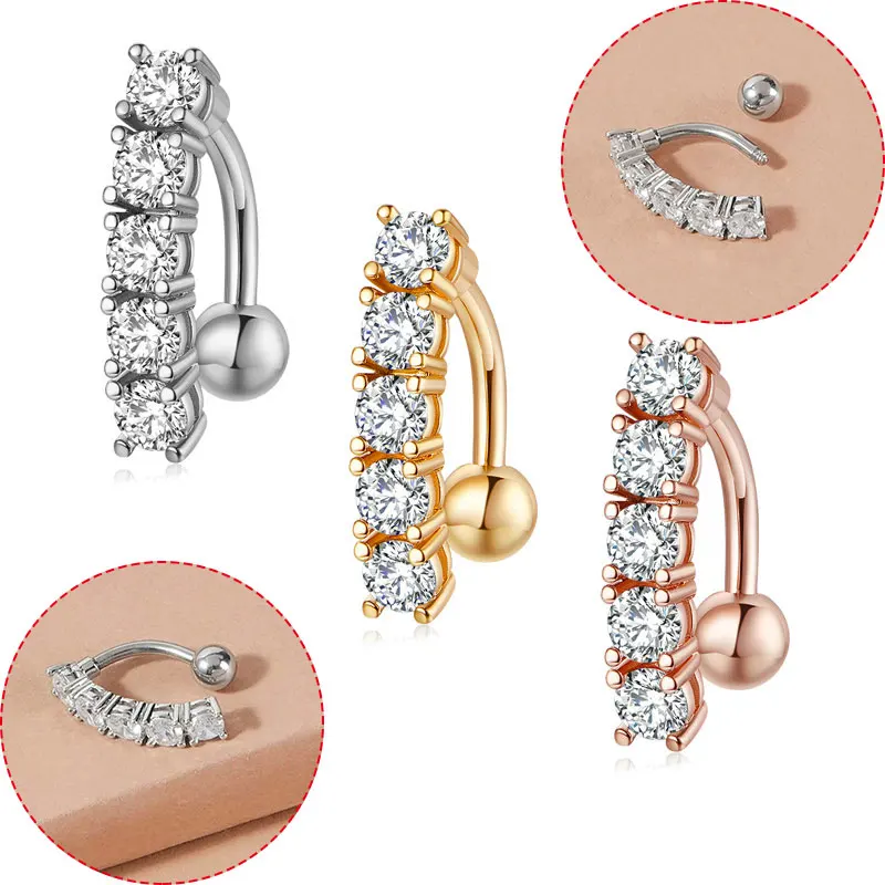 

Stainless Steel Belly Button Rings 14g Drop Dangle Belly Rings for Women Opal Belly Navel Piercing Rose Gold Body Jewelry