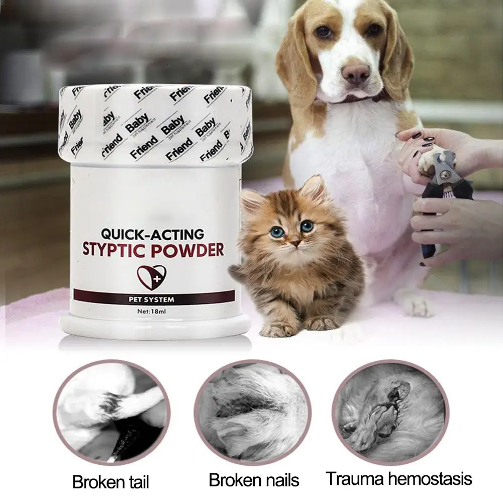 

18ml Pet Styptic Stop Bleeding Powder Dogs Cats Birds Anti-iammatory Antibacterial Broken Injury Traumatic Hemostatic Powder