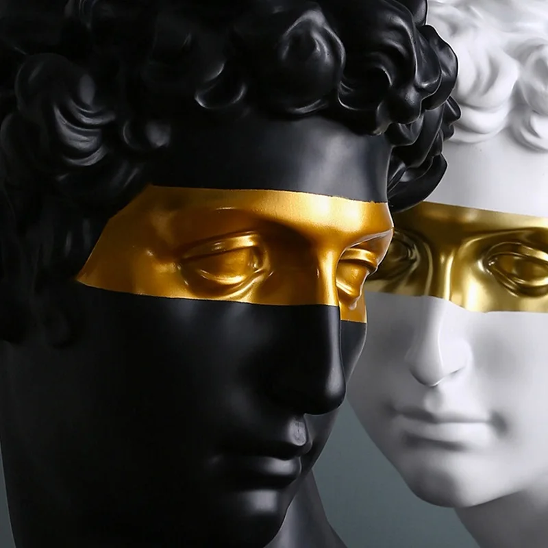 European David Statue Resin Head Abstract Art Sculpture Home Decoration Plaster Sculptures Portraits Sketch Model Office Decor |