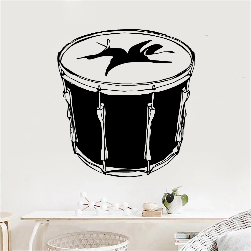 

Classic Drum Wall Stickers For Kids Rooms Decals Home Livingroom Bedroom Decoration Murals Removable Vinyl Poster HJ0617
