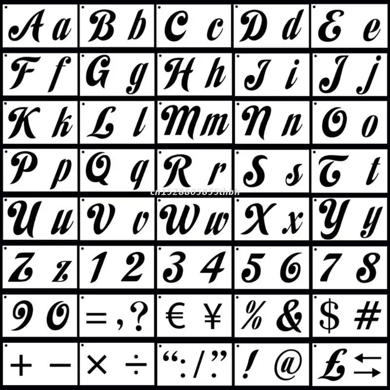 

40 Pcs English Letters Stencils Set Drawing Template Ruler DIY Painting Template