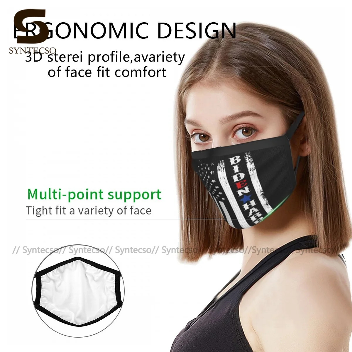 

Joe Biden Mouth Face Mask Polyester Cute Anti-Dust Cheap Adult Facial Mask