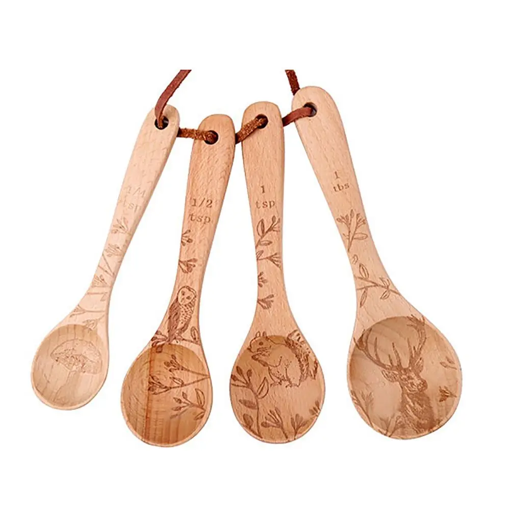 

Wooden Beech Kitchen Utensils Sugar Tea Spice Baking Tools Measuring Spoon Coffee Scoops Wooden Scoop