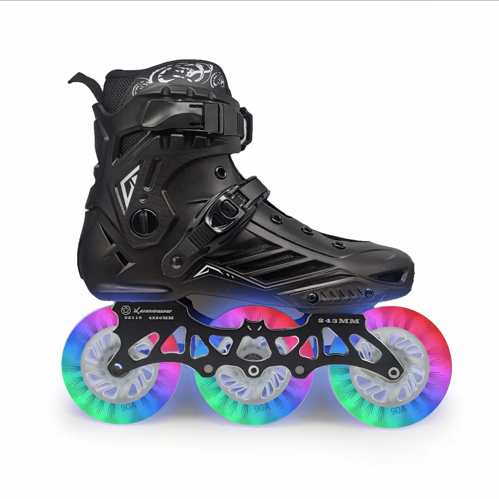 

roller skates shoes 3 wheels 3X110mm inline skating patines for SEBA High FSK Slalom Speed Road Show 110mm 80mm 243mm frame base