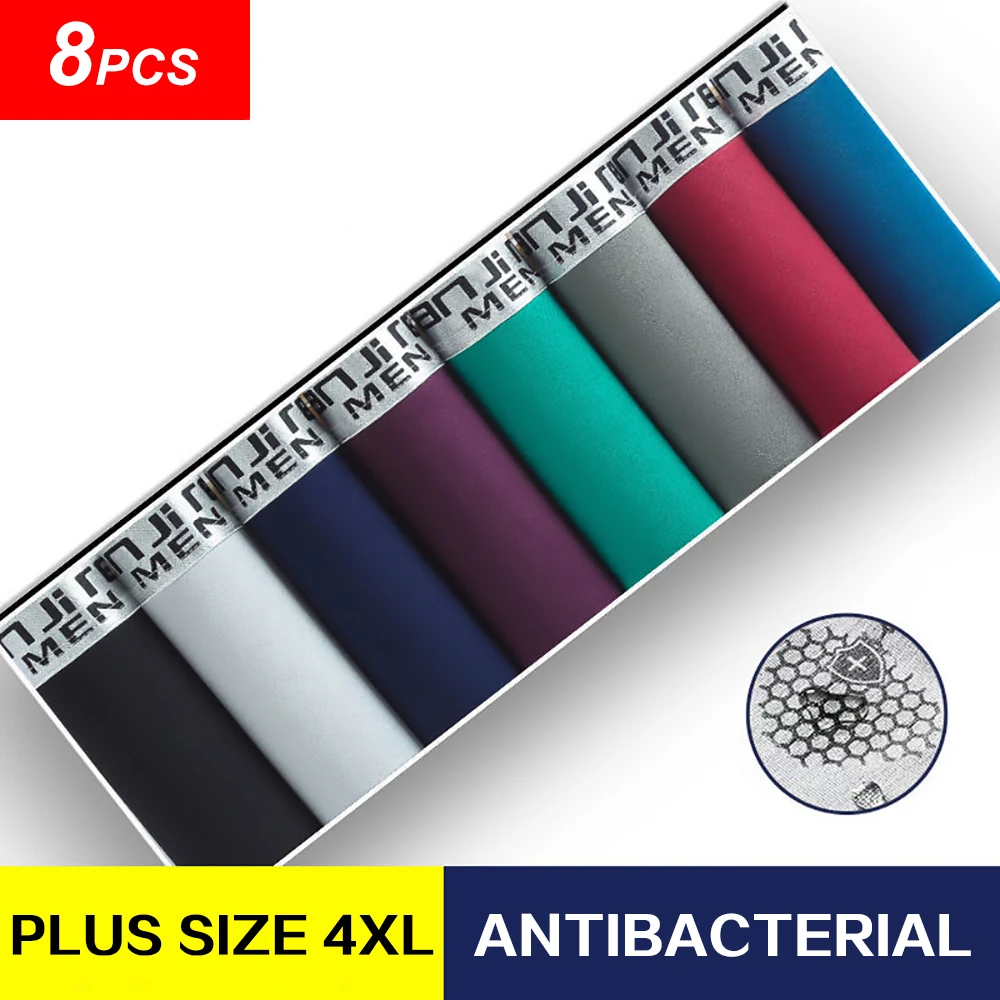 

8pcs/lot Mens Underwear Boxershorts Men Boxer Cuecas Masculinas Solid Male Panties Sexy lingerie Man Underpants Flexible Shorts