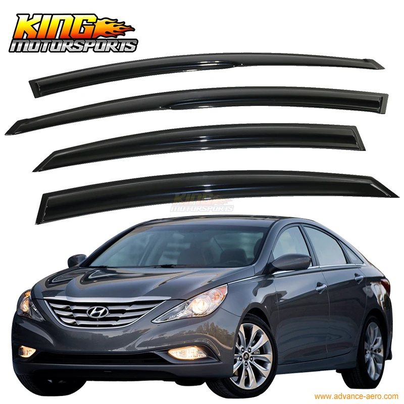 Подходит для 11 14 Hyundai Sonata smokled Aero JDM ветрозащитные дефлекторы наклеиваются на