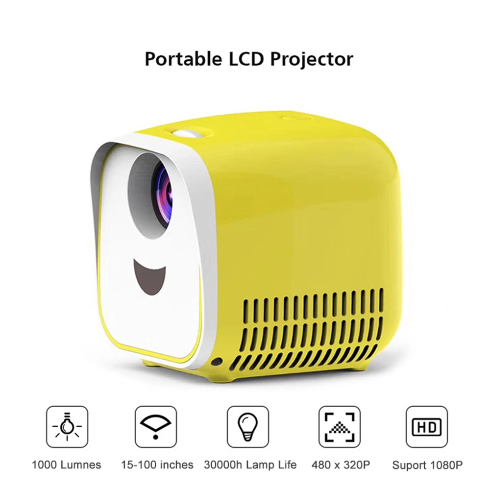 

Mini LED Projector Support 1080P HDMI-Compatible USB Kids Story Projector Media Player Compatible with TV Stick Laptop
