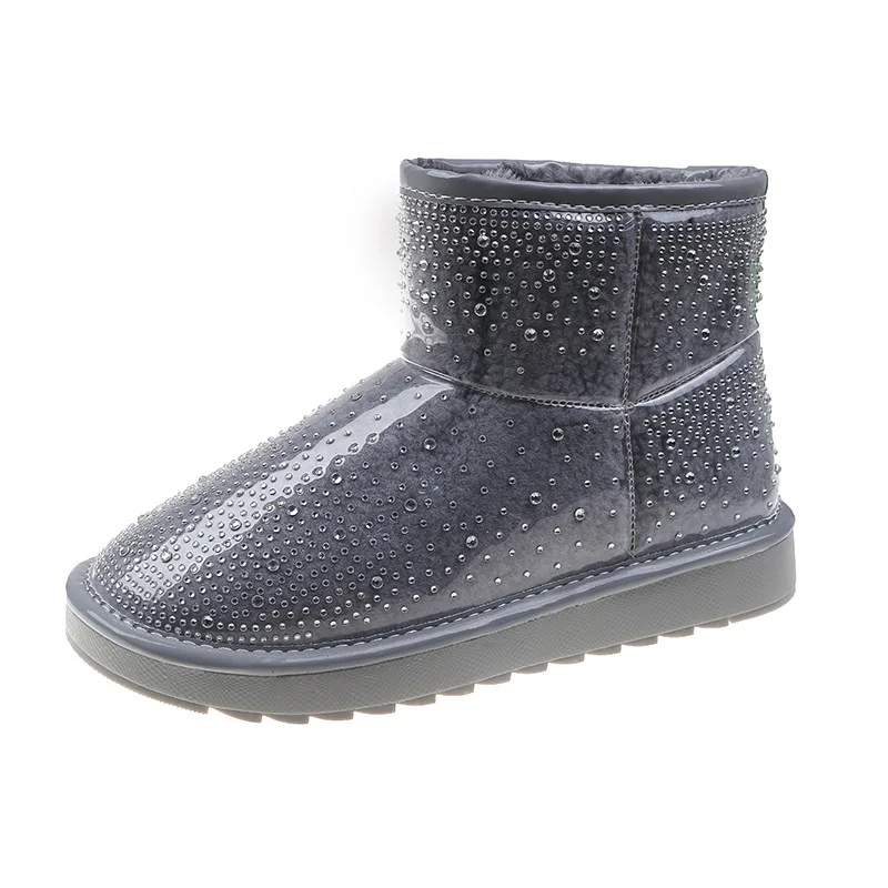 

Новинка 2021, зимние теплые прозрачные водонепроницаемые женские ботинки для снега, плюшевые ботинки на платформе, дизайнерская женская обув...