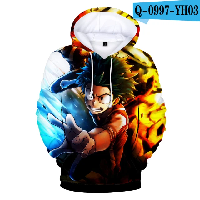 

Funny 3D Anime My Hero Academia Hoodie Sweatshirt 3D Cartoon Hoodies Teenage Boys/girls All- match Long Sleeve Autumn Outwear
