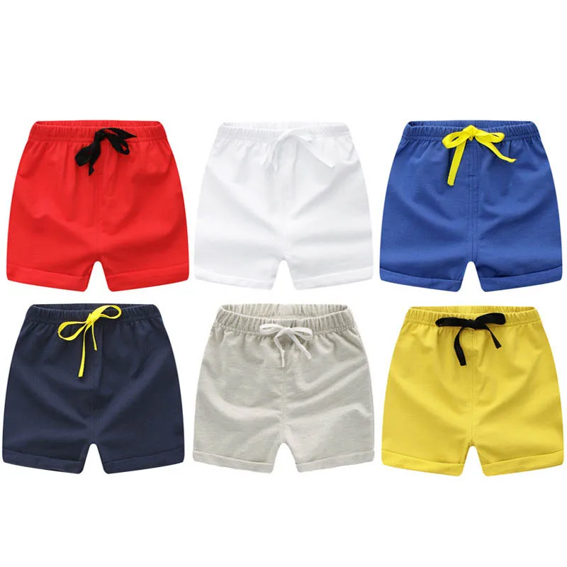 

Летняя детская одежда, хлопковые шорты для мальчиков и девочек, однотонные трусики для малышей, детские пляжные короткие спортивные брюки, ...