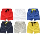 Летняя детская одежда, хлопковые шорты для мальчиков и девочек, однотонные трусики для малышей, детские пляжные короткие спортивные брюки, детская одежда
