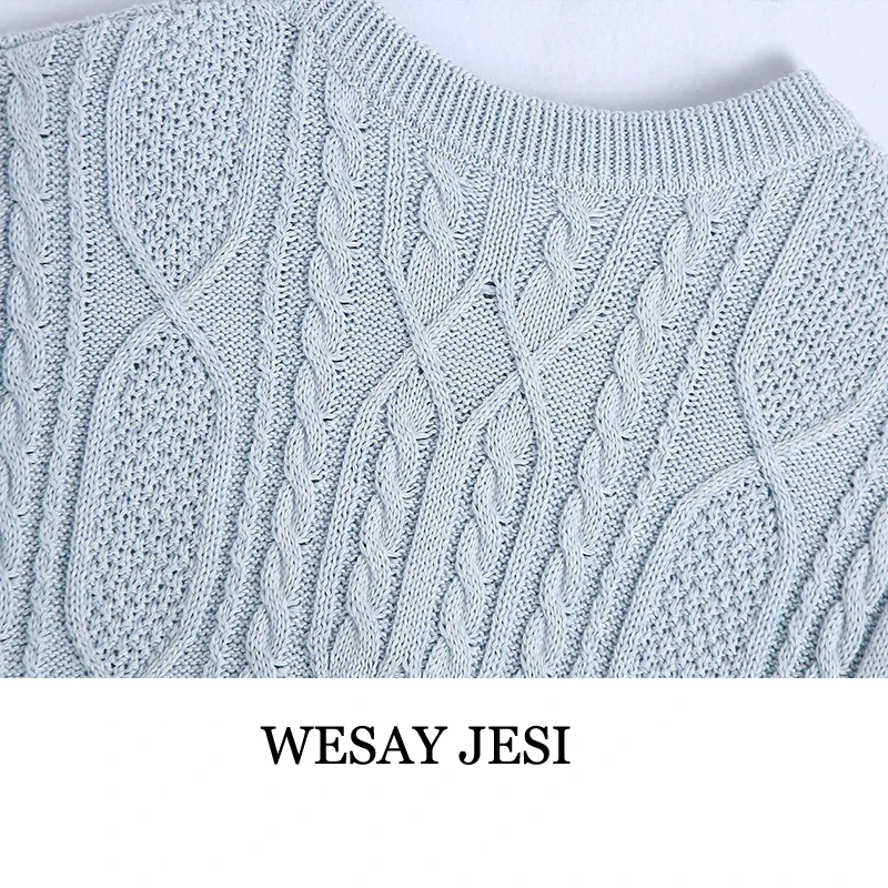 

WESAY JESI 2021 Summer Women's New Vest Eight-Strand Knitted Round Neck Sleeveless Pullover Solid Color Fashion Casual