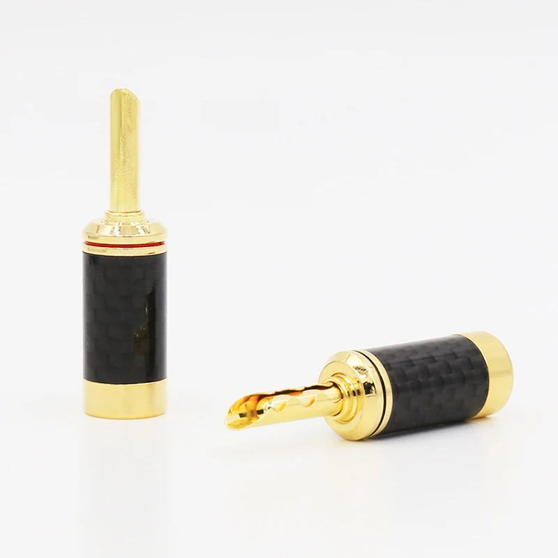 VB443G carbon fiber Gold plated banana plug 4pieces Speaker Wire Cable Banana connector