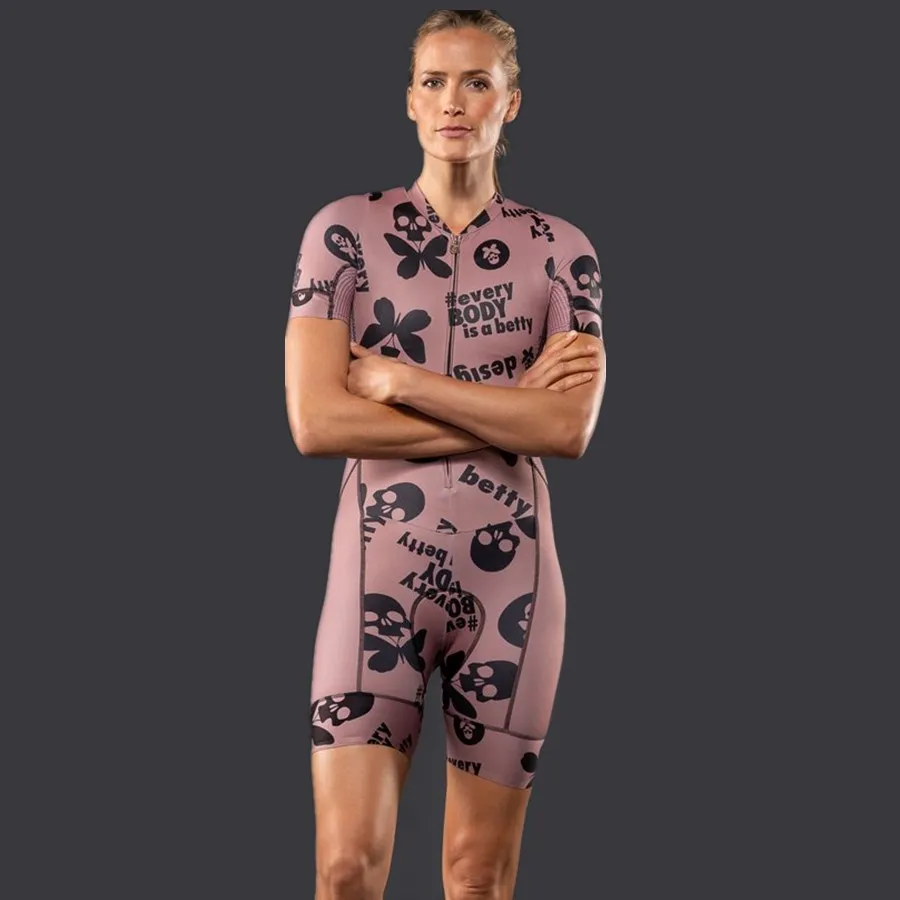 2020 betty Pro Team триатлон костюм женский короткий рукав Велоспорт Джерси Облегающий