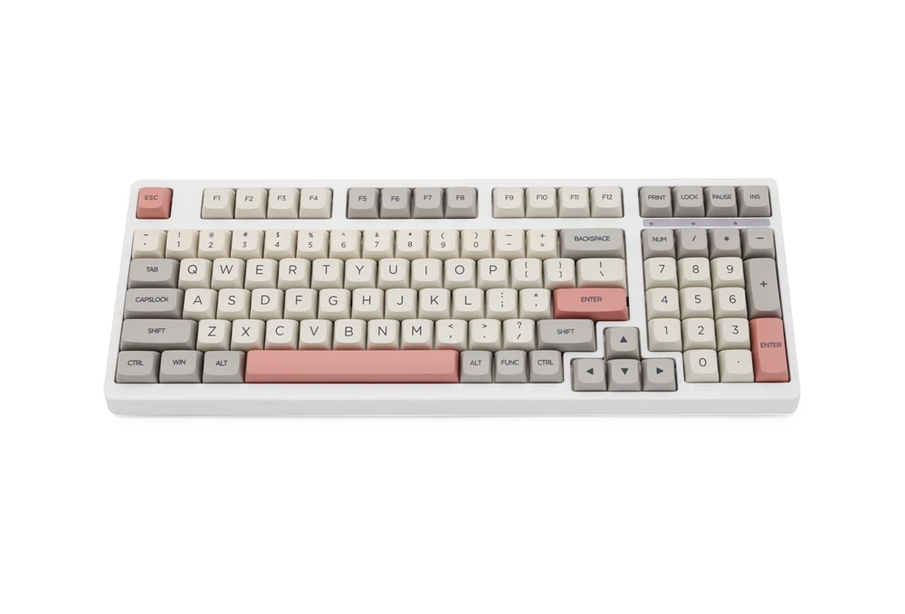 Новый набор клавиш V2 9009 бежево-серого цвета толстая клавиатура PBT для клавиатуры