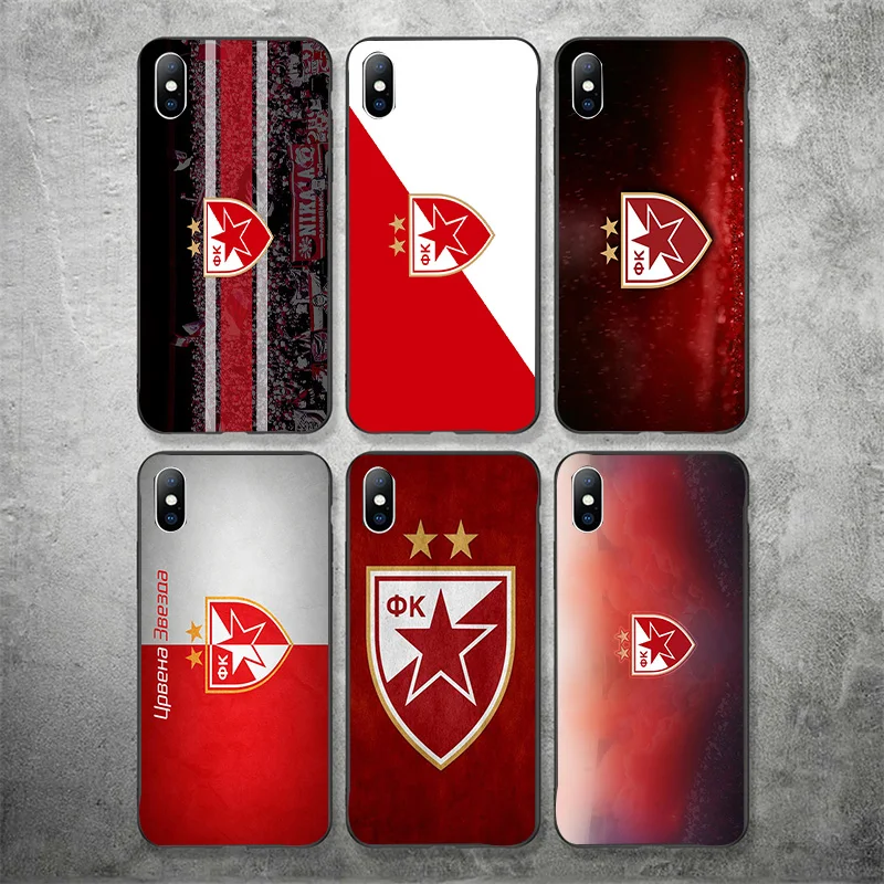 Чехол для телефона FC Crvena Zvezda iPhone XR 11 Pro XS Max X 5 5S силиконовый чехол черный DIY iphone 7 8 6 S
