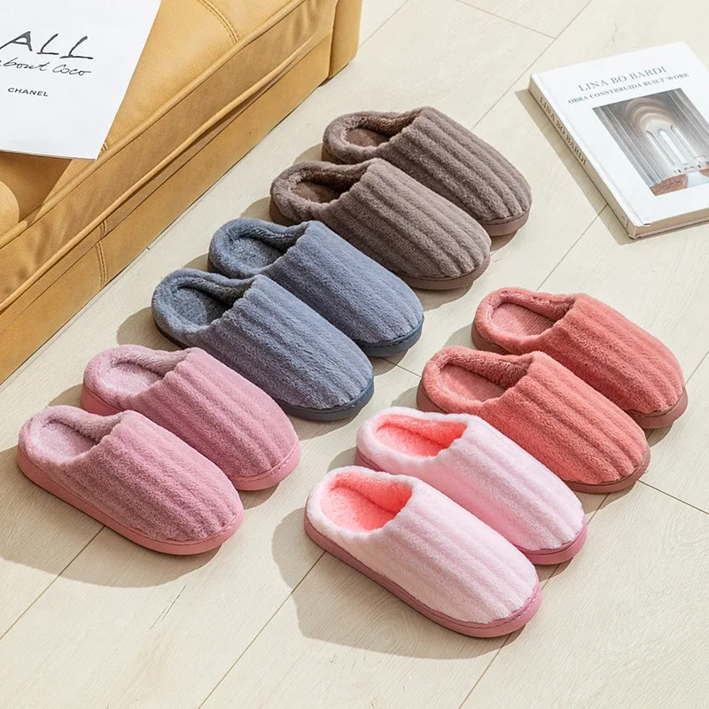 

2021 New Winter Cotton Slippers For Men And Women Couples Indoor Non-slip Plush Slippers Home Warm Cotton Shoes