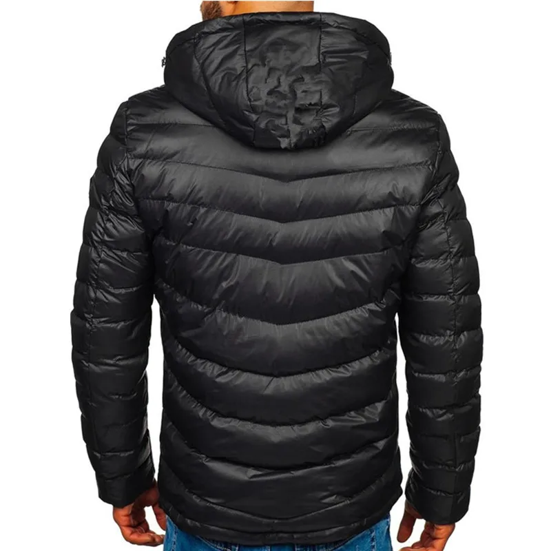 ZOGAA Winter Fashion Slim Fit Men's Cotton-padded Clothes Warm Color Matching Jacket Casual Trend Men's Padded Jacket