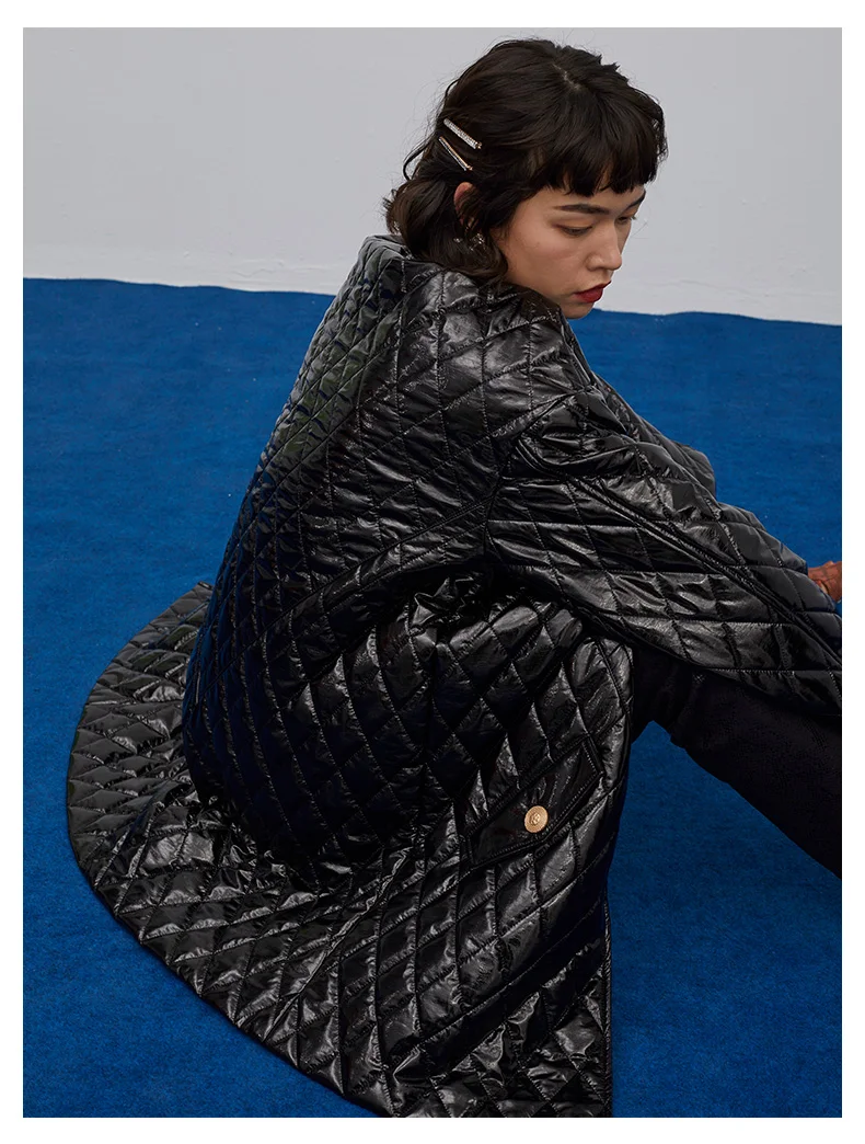 Уличный стиль большие размеры искусственная кожа хлопковое пальто зимние