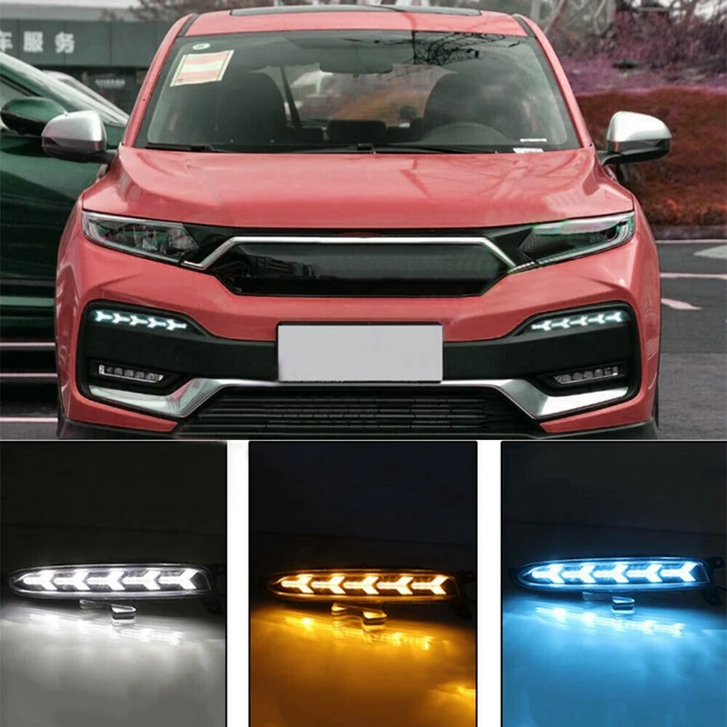 

Дневные хосветильник огни Fish Bone для Honda XR-V XRV 2015-2019, противотуманные фары, сигнал поворота, автомобильные аксессуары, 2 шт.