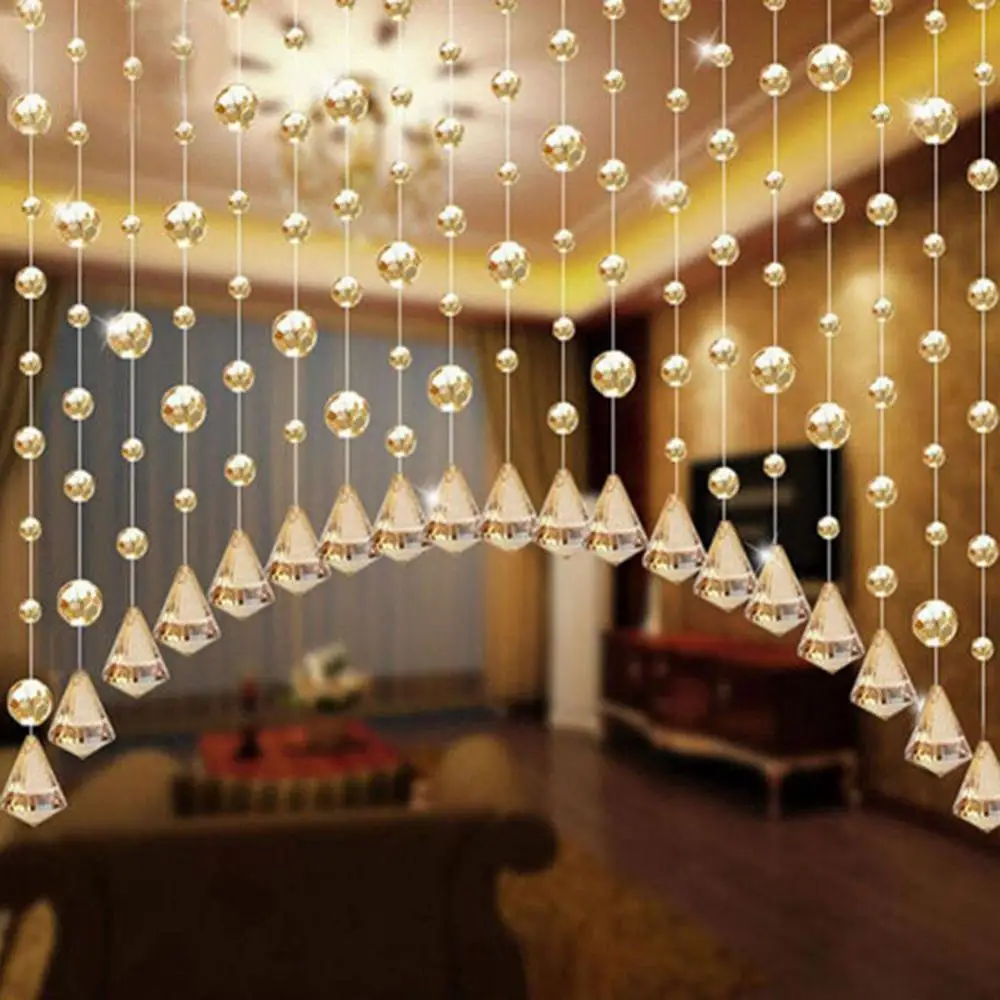 

Fashion 1 Meter Glass Beads Drapes Partition Wedding Backdrop Hanging Curtain