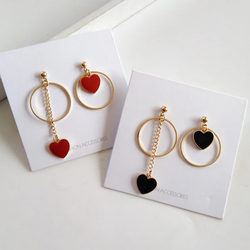 Простые Необычные асимметричные серьги Timlee E049 длинные висячие из сплава с милым