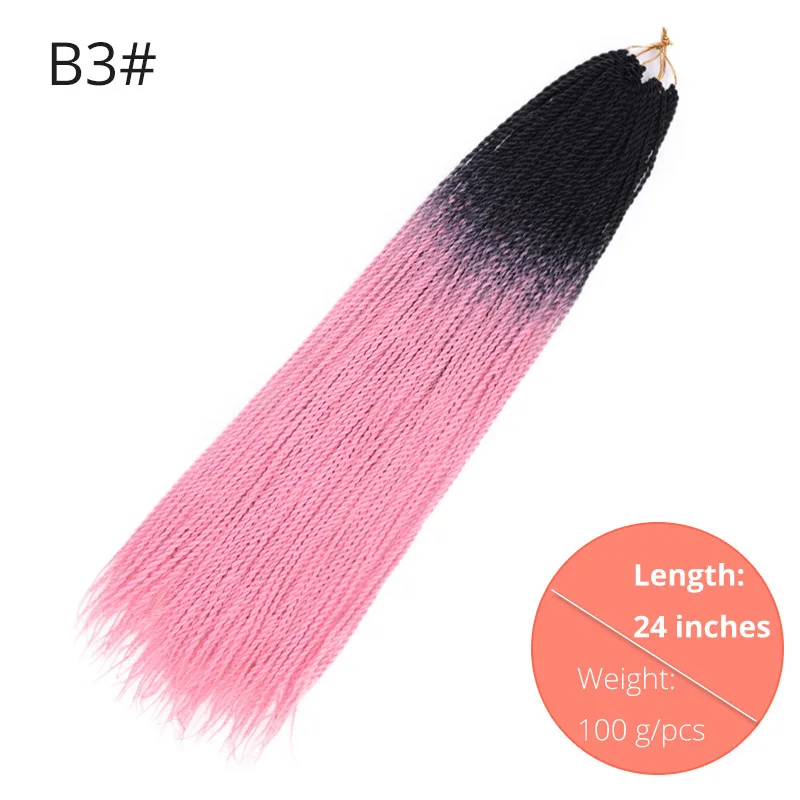 B3 AISI BEAUTY Ombre Senegalese завивка, плетение волос 14 18 24 дюймов Синтетические косички для наращивания крючком наращивание волос Черный Коричневый Женский - Цвет: B3