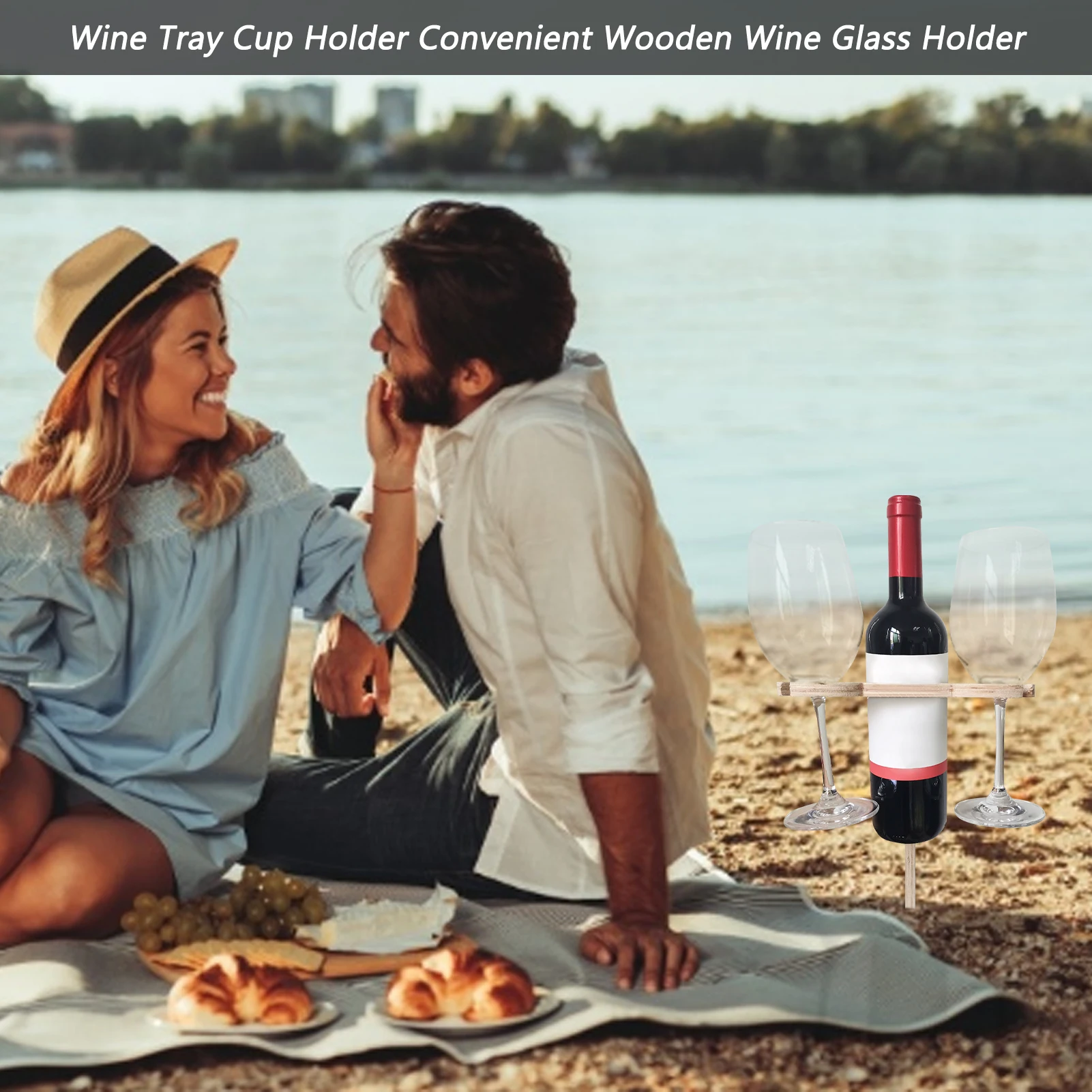 

Cup Holder Cup Holder Convenient Wooden Cup Holder Wine Tray For Family Outdoor Dinner Amily Picnic Camping Beach