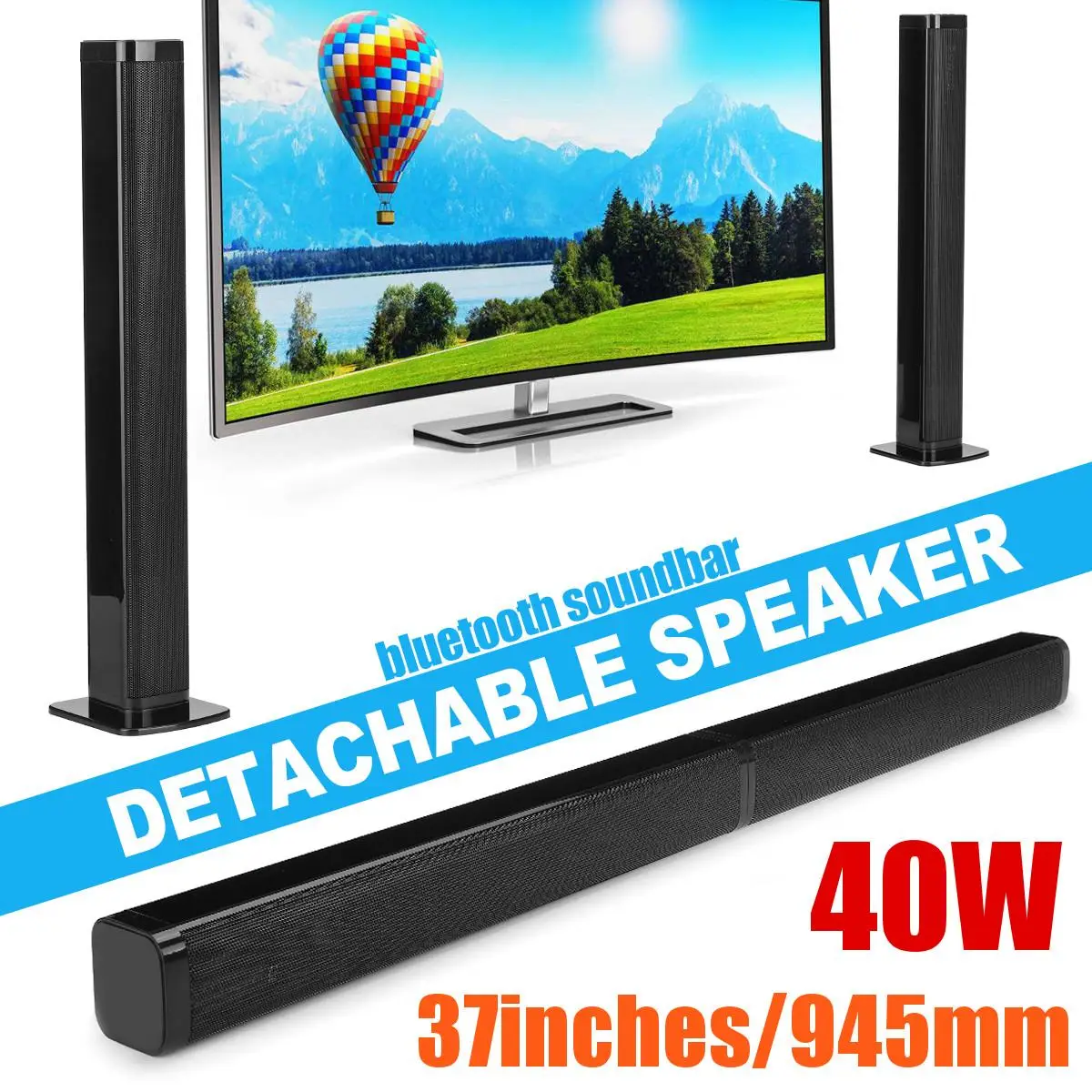 

40W HiFi Wireless bluetooth Soundbar Speaker 3D Surround Stereo Subwoofer for TV Home Theatre System Sound Bar movie