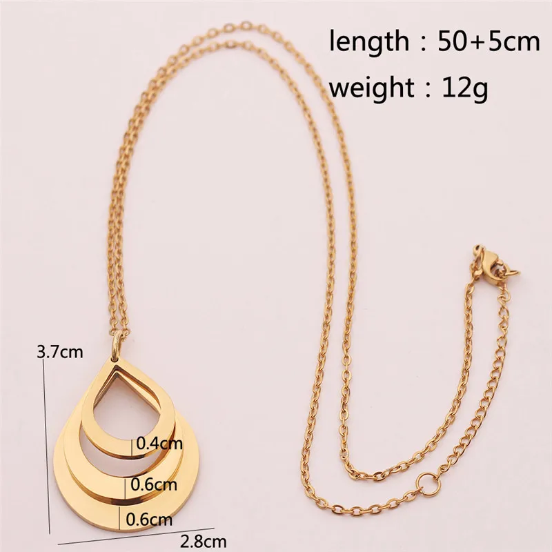 

1pcs Water Drop Pendant Stainless Steel Necklace For Women Girls Fashion Necklace DIY Name Jewelry Gifts