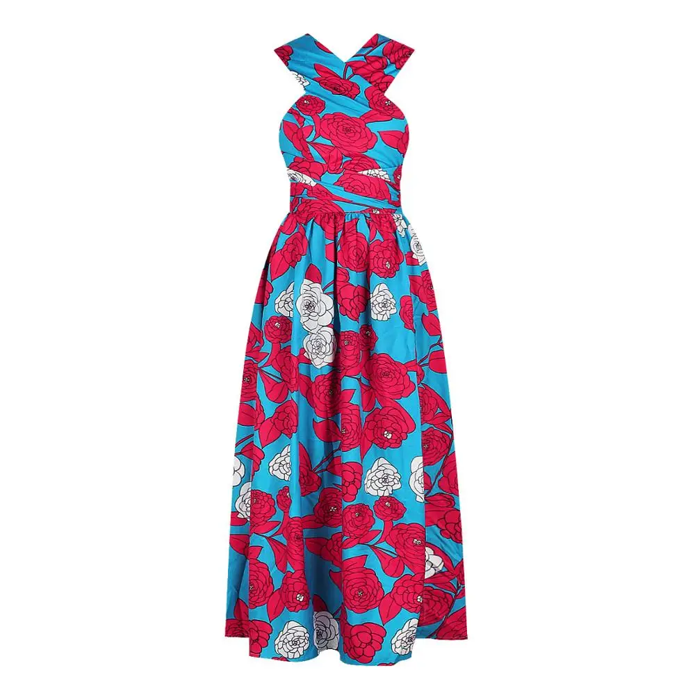 Женское платье с открытыми плечами GL 2020 длинное облегающее принтом без рукавов