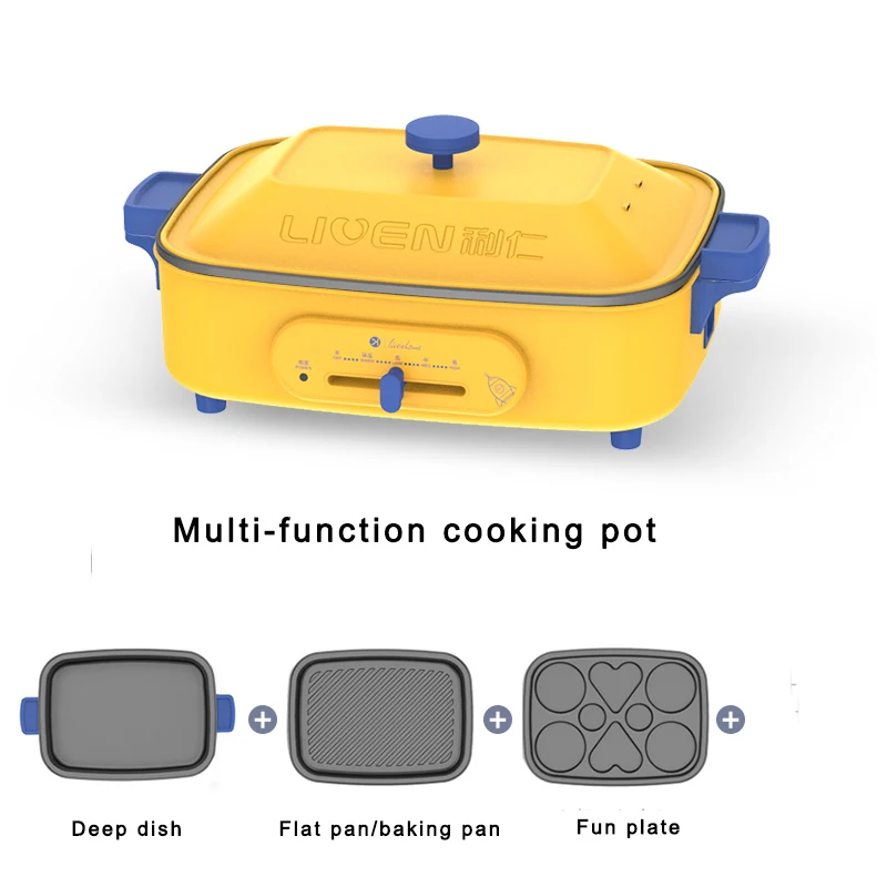 

Household Electric Hot Pot Grilling All-in-one Pot Multifunctional Korean-style Baking Tray Roasting Cooking Multi-purpose Pot