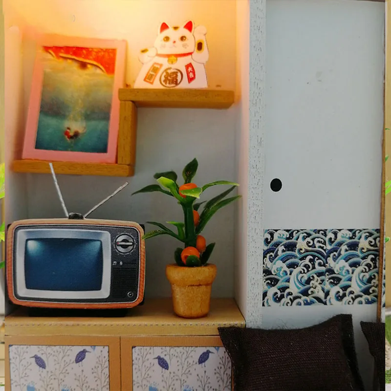 Мини-Кукольный дом с бесплатным пылезащитным покрытием светодиодный светильник